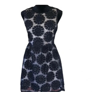2/$30 Ellison Size Large Dress Black Lace Nude Daisy Floral Geometric Cocktail